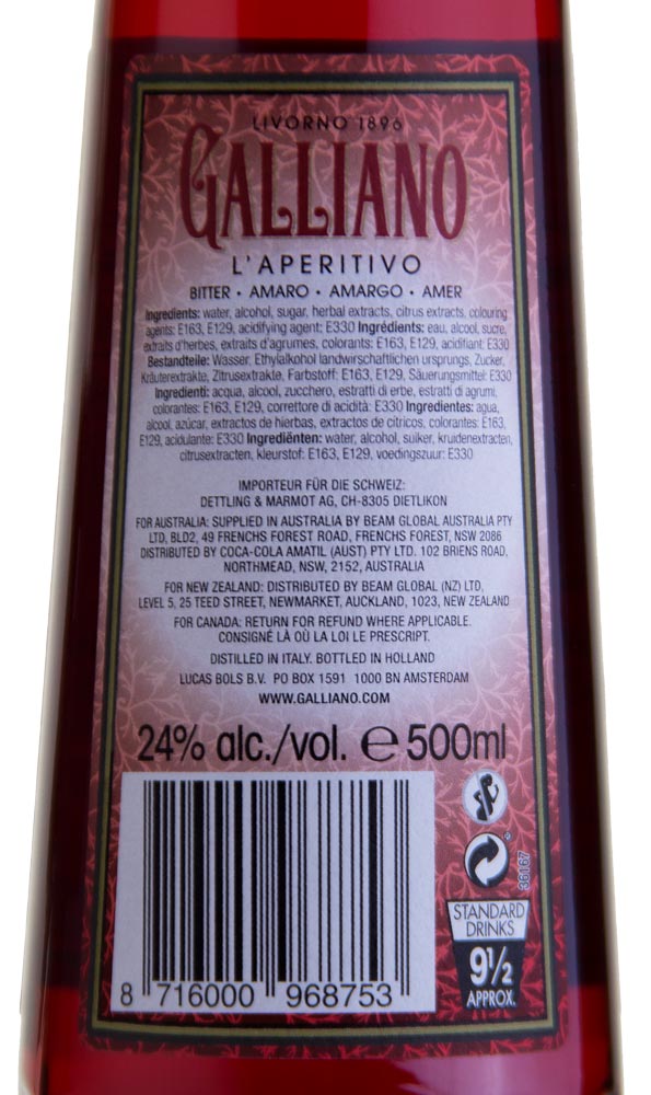 GALLIANO L'Aperitivo Amaro Bitter