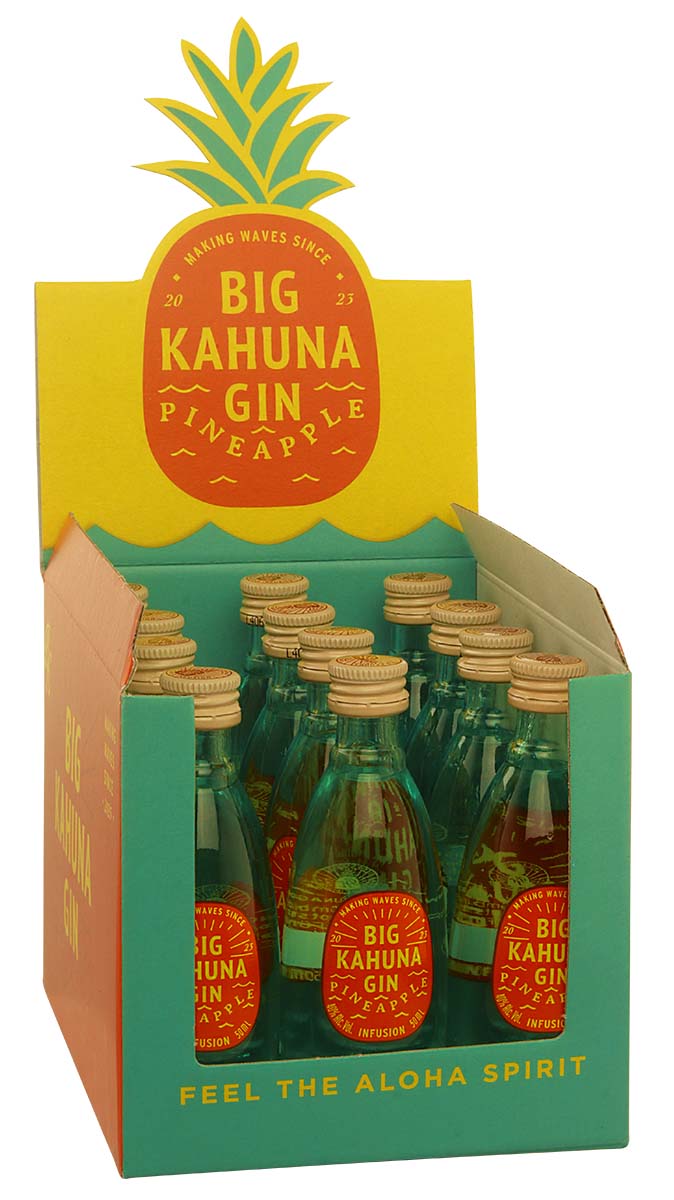 BIG KAHUNA Gin Miniaturen 12er Box Zollinhalt: 687.6ml, 40% vol.