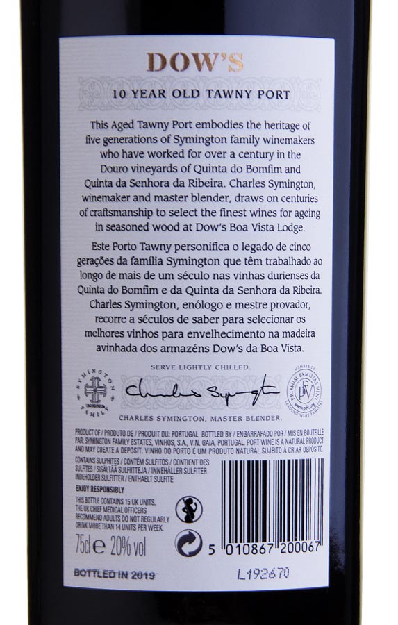 DOW'S 10 Year Old Tawny Port