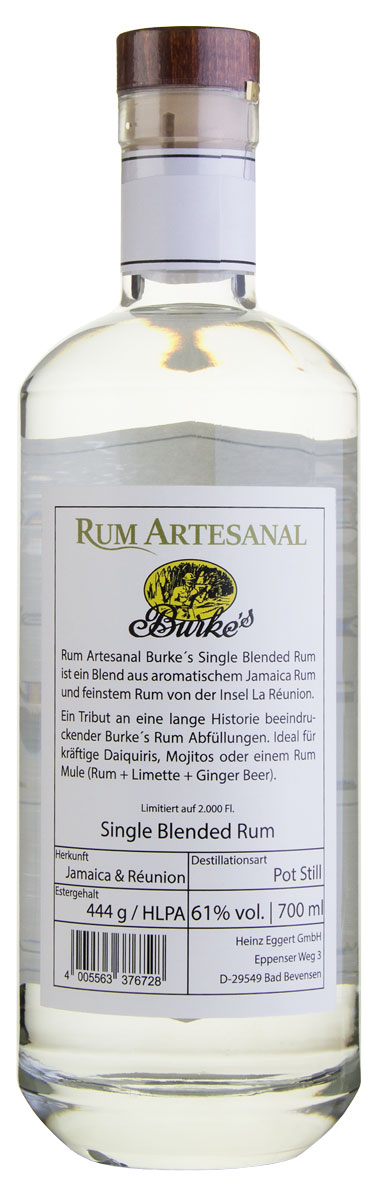 RUM ARTESANAL Burke's White Blended Rum
