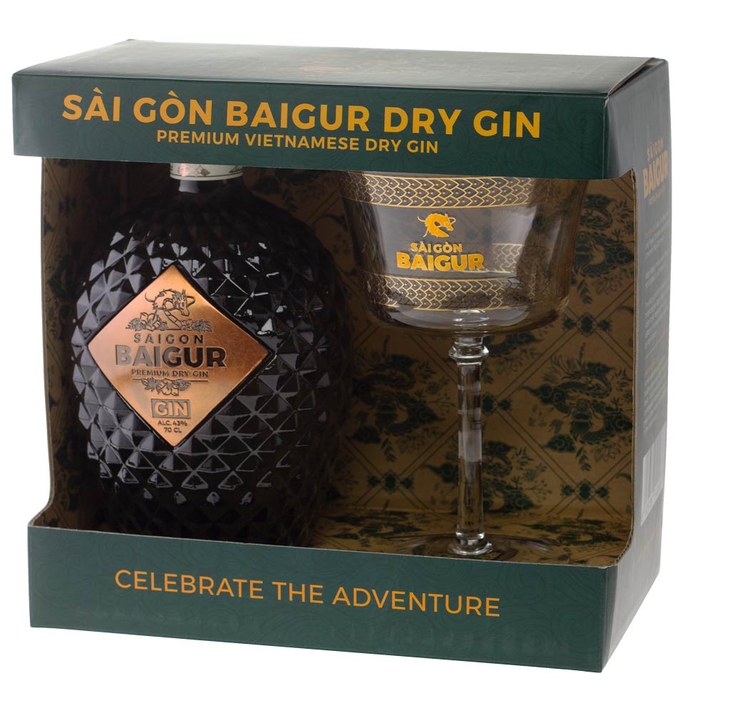 SAIGON BAIGUR Dry Gin Coupette Glas VAP