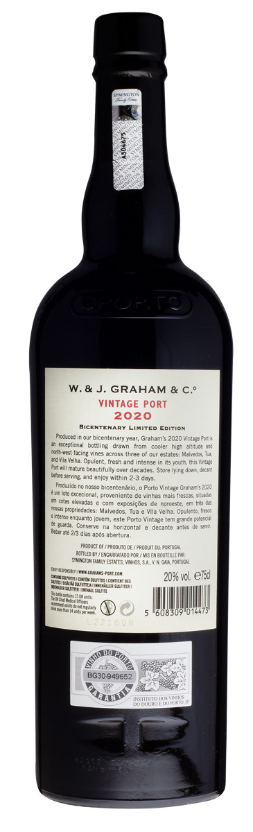 GRAHAM'S 2020 Vintage Port Bicentenary Limited Edition