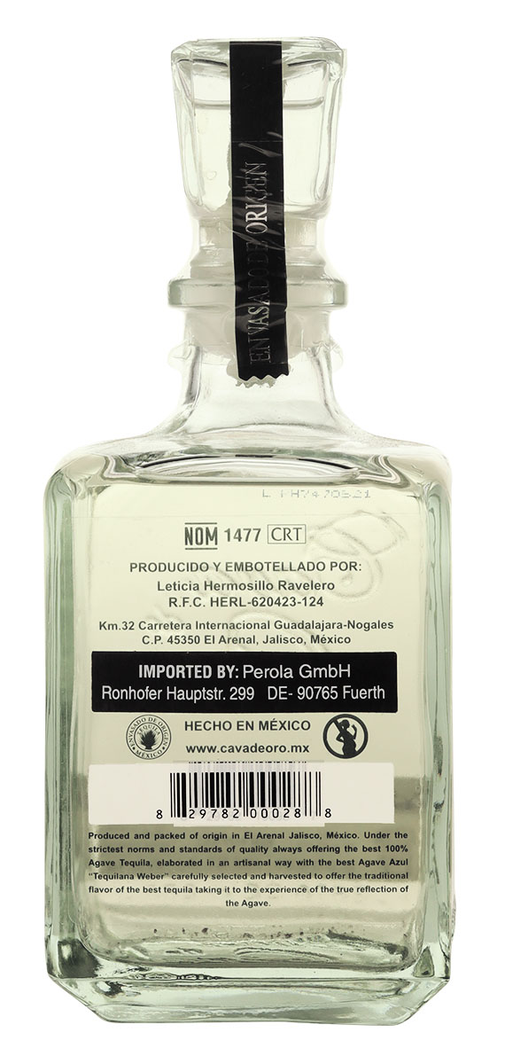 CAVA DE ORO Añejo Cristalino Tequila 100% Agave
