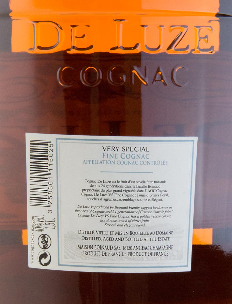 DE LUZE VS Fine Champagne Cognac Magnumflasche